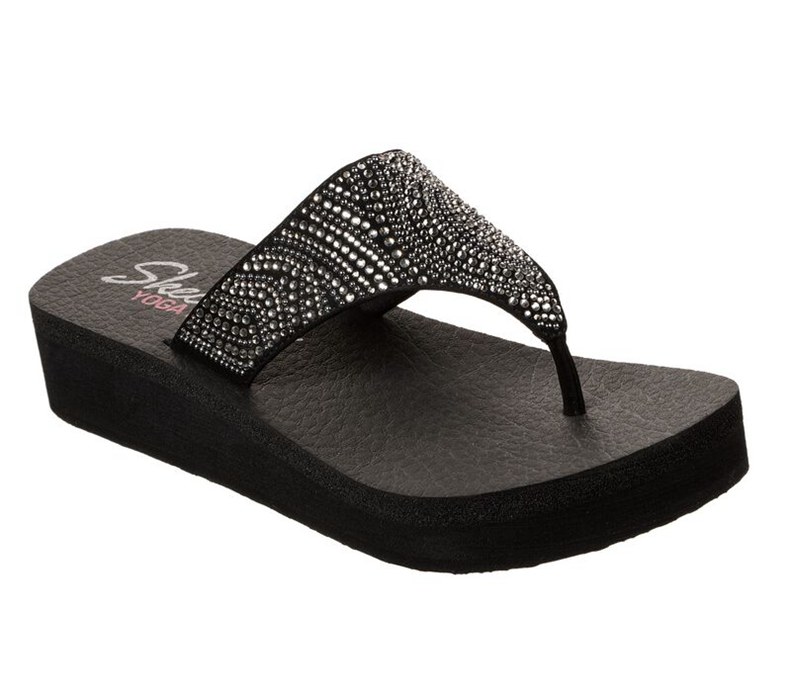 Skechers Dam Svarta Flip Flop - Vinyasa - Stone Candy - Sverige (RUEKO-7869)